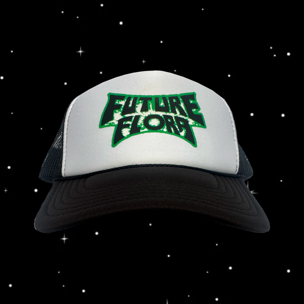 FUTURE FLORA FOAM HAT BLACK AND WHITE